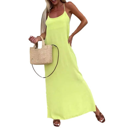 Robe de vacances grande taille à bretelles amples pour femme